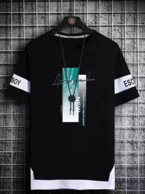 shirts white mens kaspy funky tshirt front view showing premium design details and quality