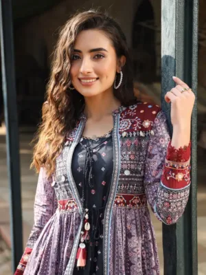 Women Fit and Flare Purple-Maroon Dress | Free Delivery