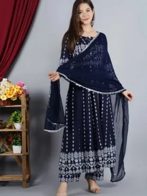Women Cotton Rayon Kurti Pant Dupatta Set | Free Shipping