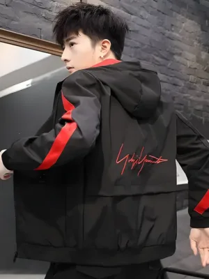 Stylish Red&Black Color block Jacket for Men | Free delivery (Copy)