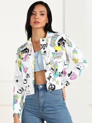 Women Printed Denim Jacket | Free Delivery