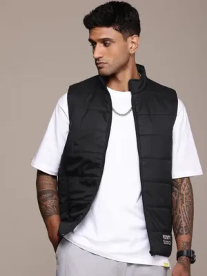 Men sleeveless Solid Padded Jacket | Free Delivery